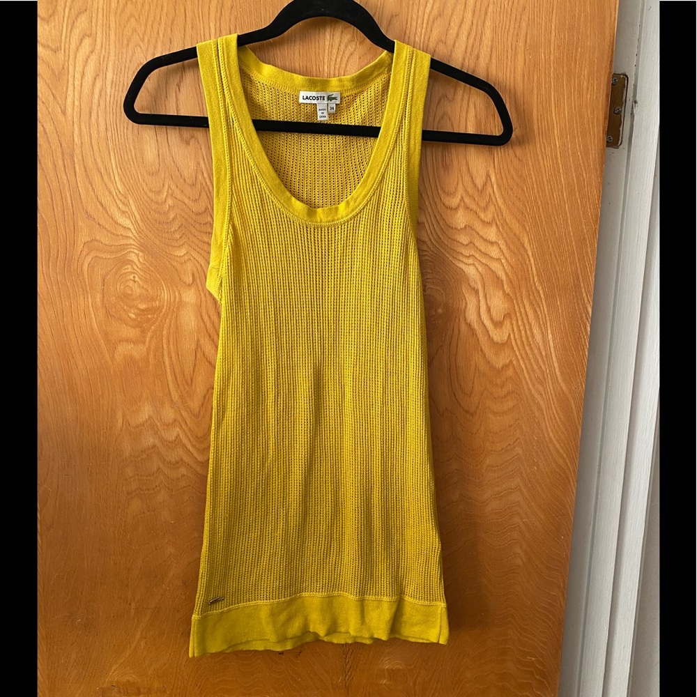 Lacoste Yellow Mesh Tank Top